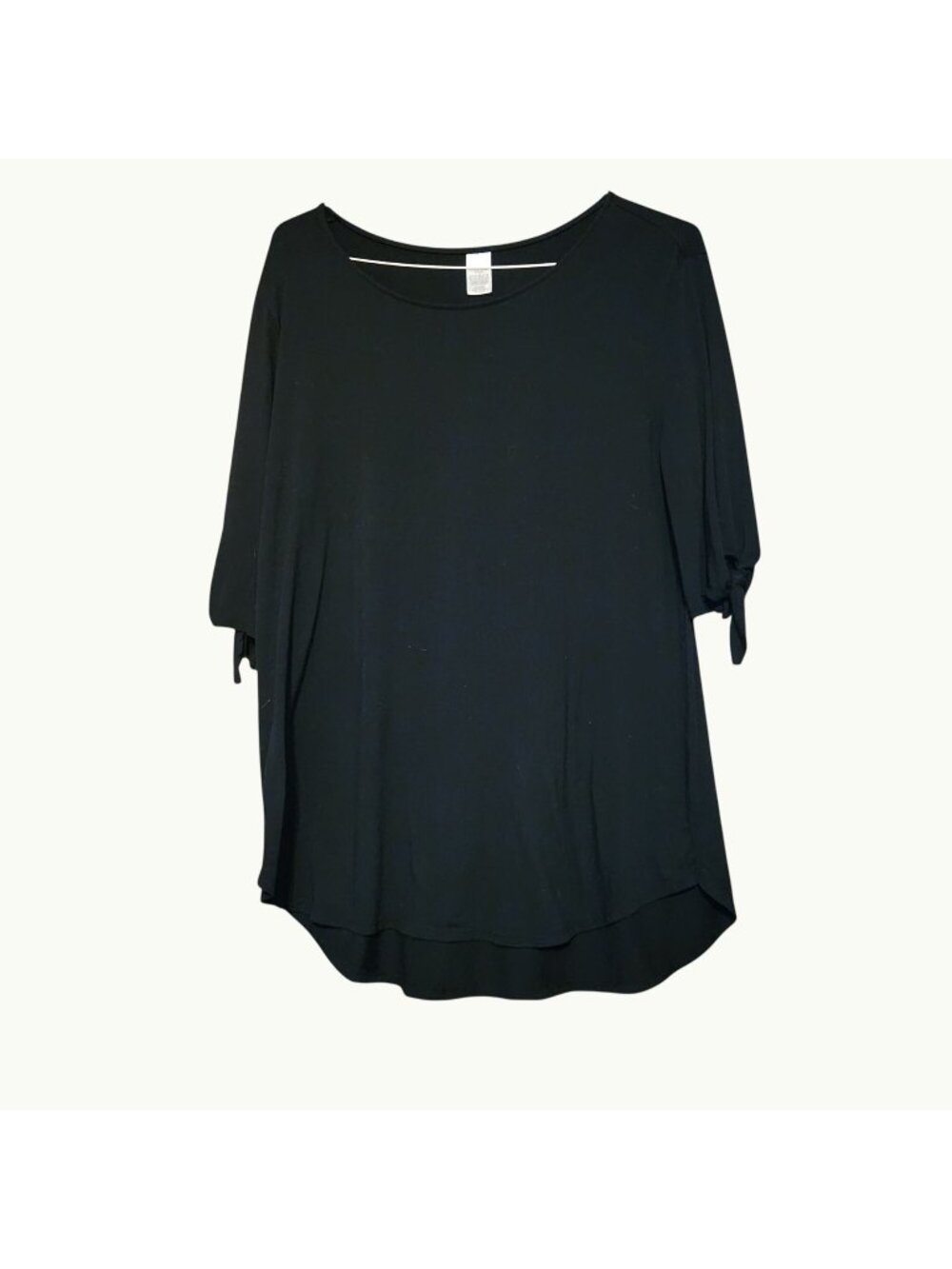 Extra Large Black Polyester Rayon Short Sleeve Tunic